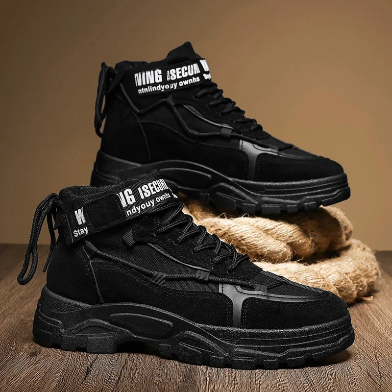 2025 Men’s Autumn Winter Boots | British Style Anti-Skid Flat Shoes