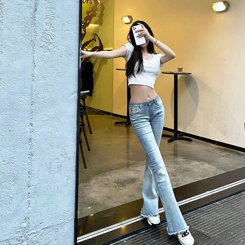 Flared Bell Bottom Jeans | Women’s Y2K Grunge Style