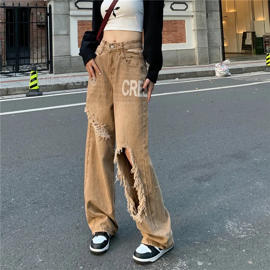 Vintage High Waist Baggy Jeans | Women’s Y2K Denim