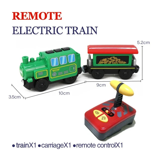 Remote Control Toy Cars & Electric Train Set | Kids Wooden Track Toys