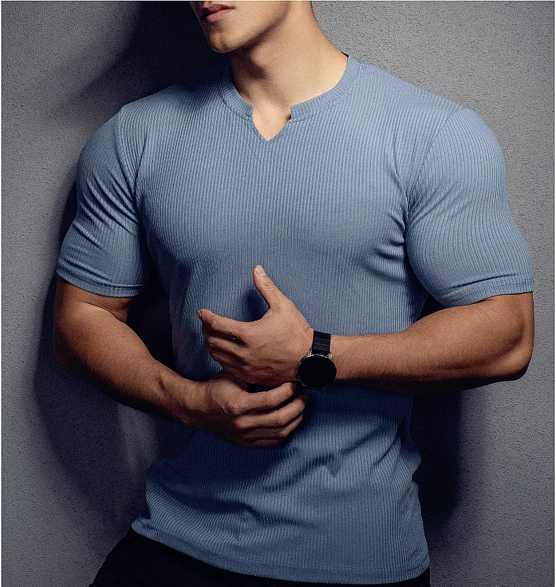 Men’s V-Neck Short Sleeve T-Shirt | New Fashion