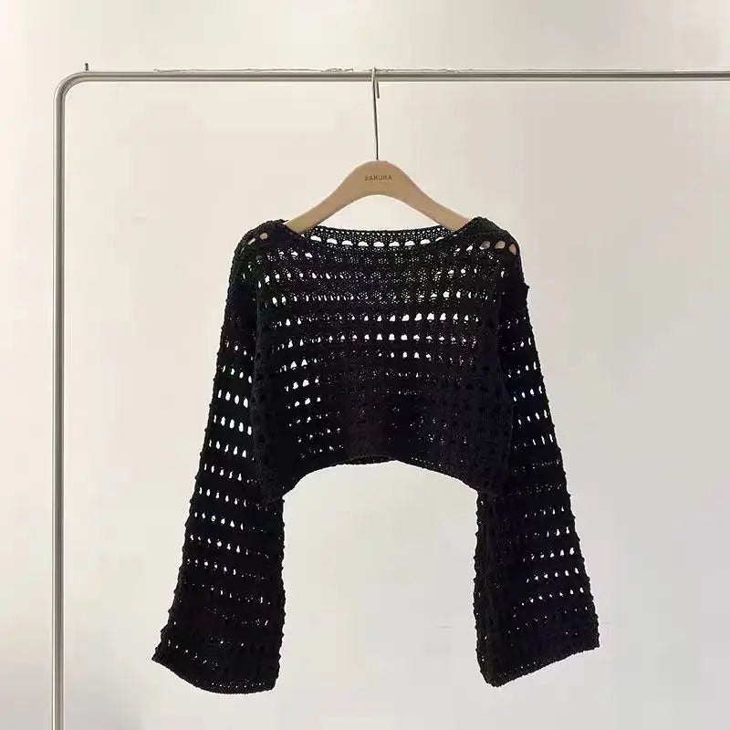 Crochet Knit Beach Top | Women’s Boho Summer Cover Up