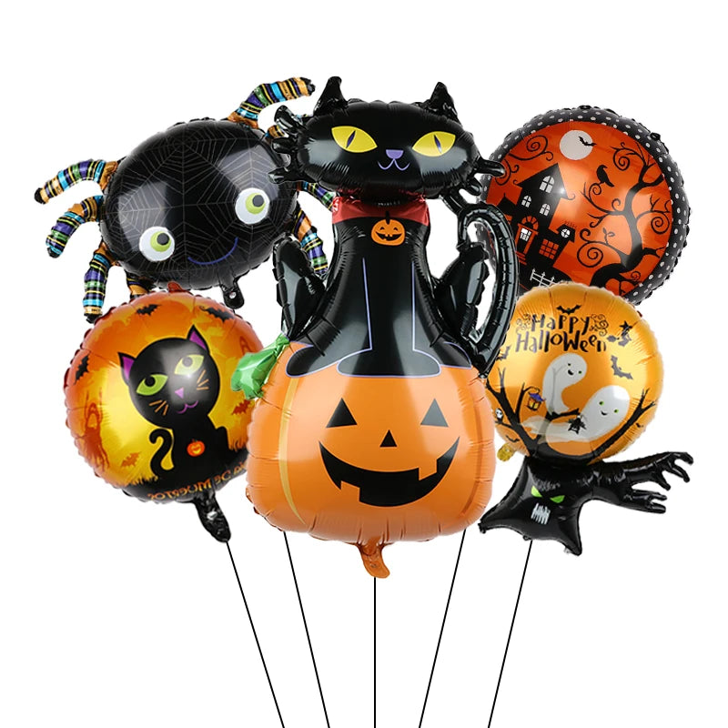 Pumpkin & Ghost Balloons | Spider & Bat Foil Party Supplies