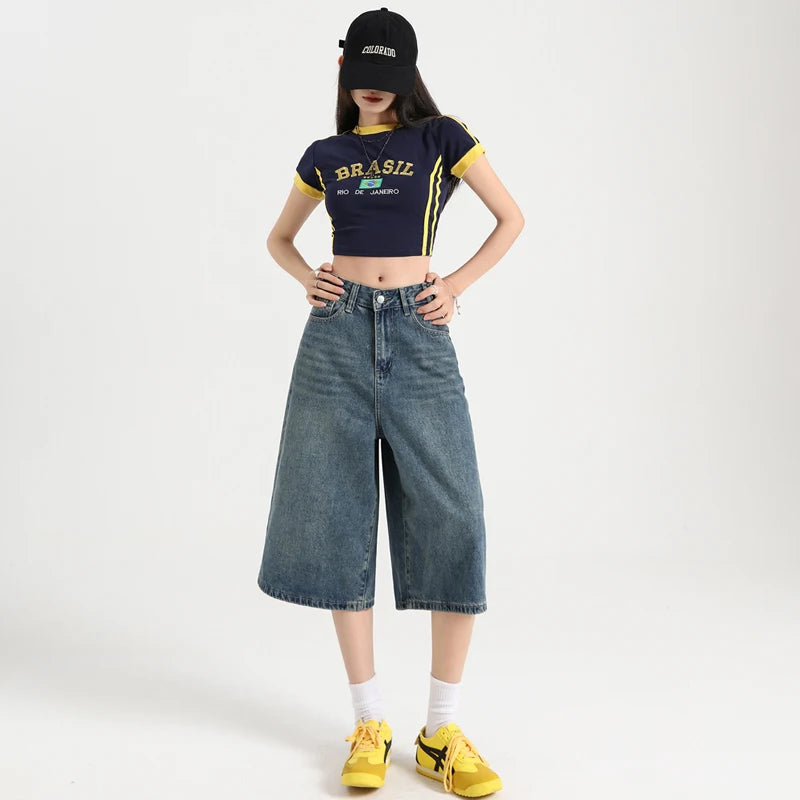 Women’s Y2K Baggy Jean Shorts | High & Low Rise