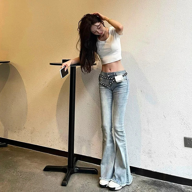 Flared Bell Bottom Jeans | Women’s Y2K Grunge Style