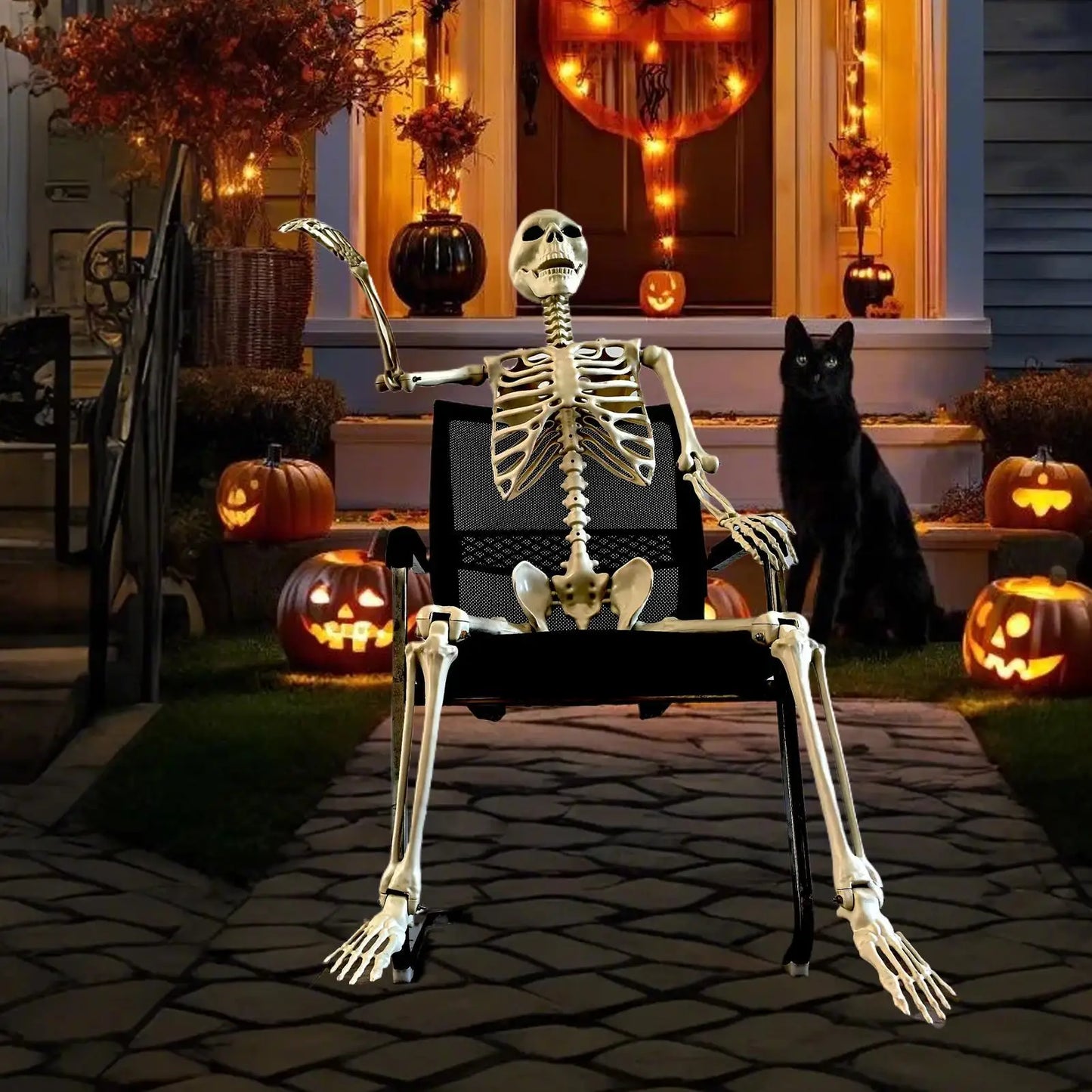 Realistic Posable Skeleton | Movable Joints & Weather-Resistant Outdoor