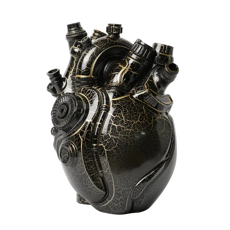 Mechanical Heart Cardiac Vase – Resin Home Decor & Unique Flower
