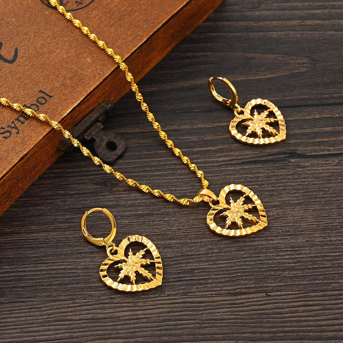 Trendy Geometric Gold Plated Jewelry Set | African Dubai Vintage Style