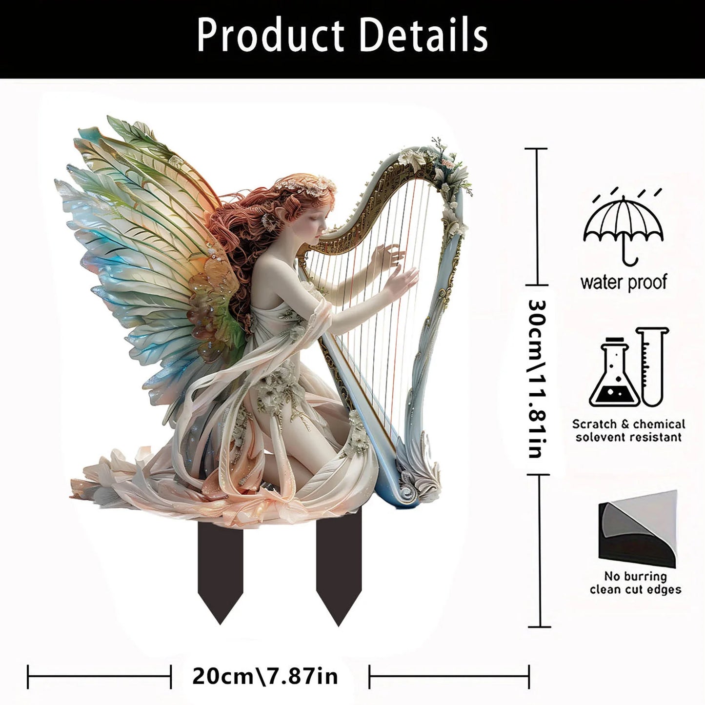 Fairy Garden Stakes Garden 2D Acrylic fairy Stakes Flower fairy outdoor ground plug Garden fairy ground plug for Yards Patio