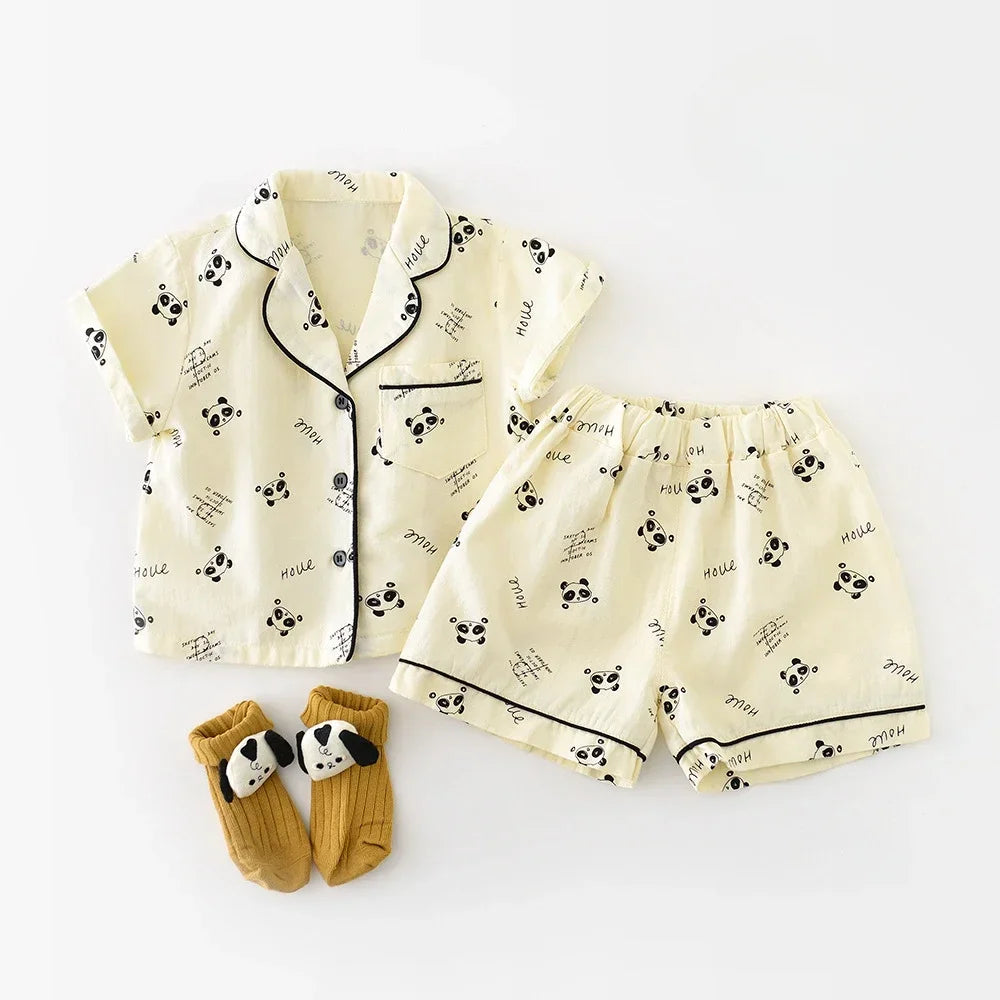 Kids Summer Pajama Set | Cartoon Print Two-Piece