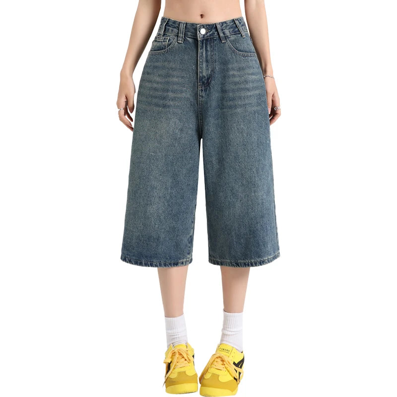 Women’s Y2K Baggy Jean Shorts | High & Low Rise