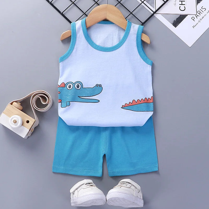 Kids Summer Clothing Set | Cotton Vest