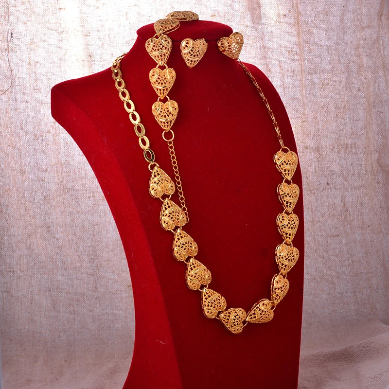 Dubai Gold Plated Jewelry Set | Romantic Nigerian Wedding Gift