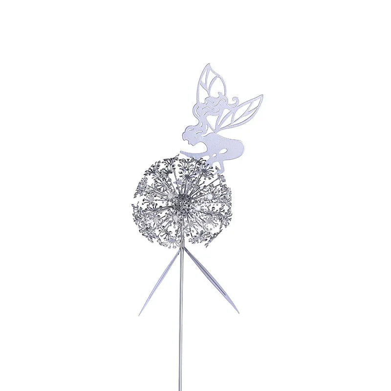 Metal Fairy Wings Garden Statues, Garden Accessories, Dandelions, Metal Elf, Decoration, Lawn, Landscape Sculpture