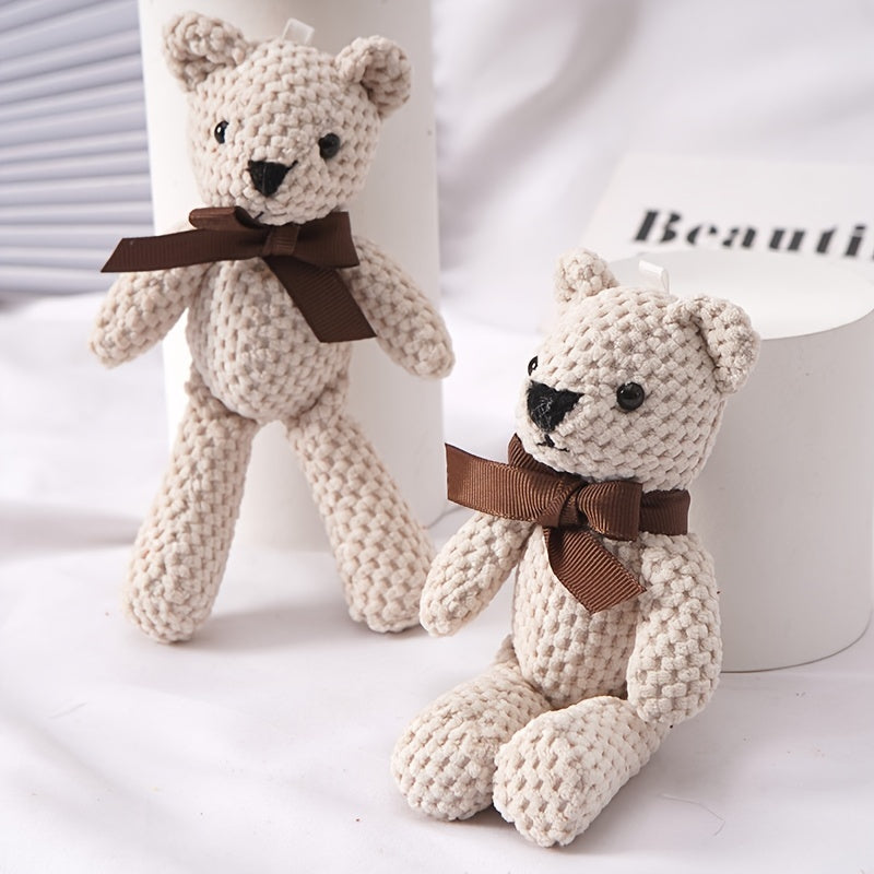 15cm Bear Stuffed Plush Toy | Cute Dress Key Pendant Gift