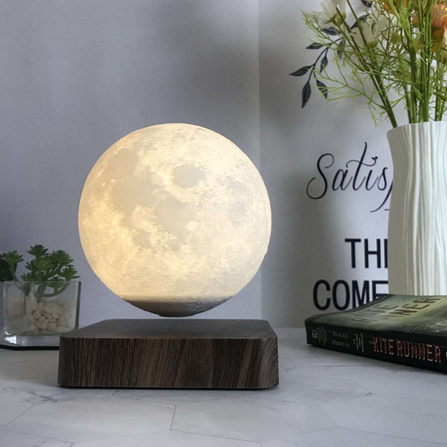 Lunar Miracle Magnetic Levitating Moon Lamp | 3D Craters Night Light