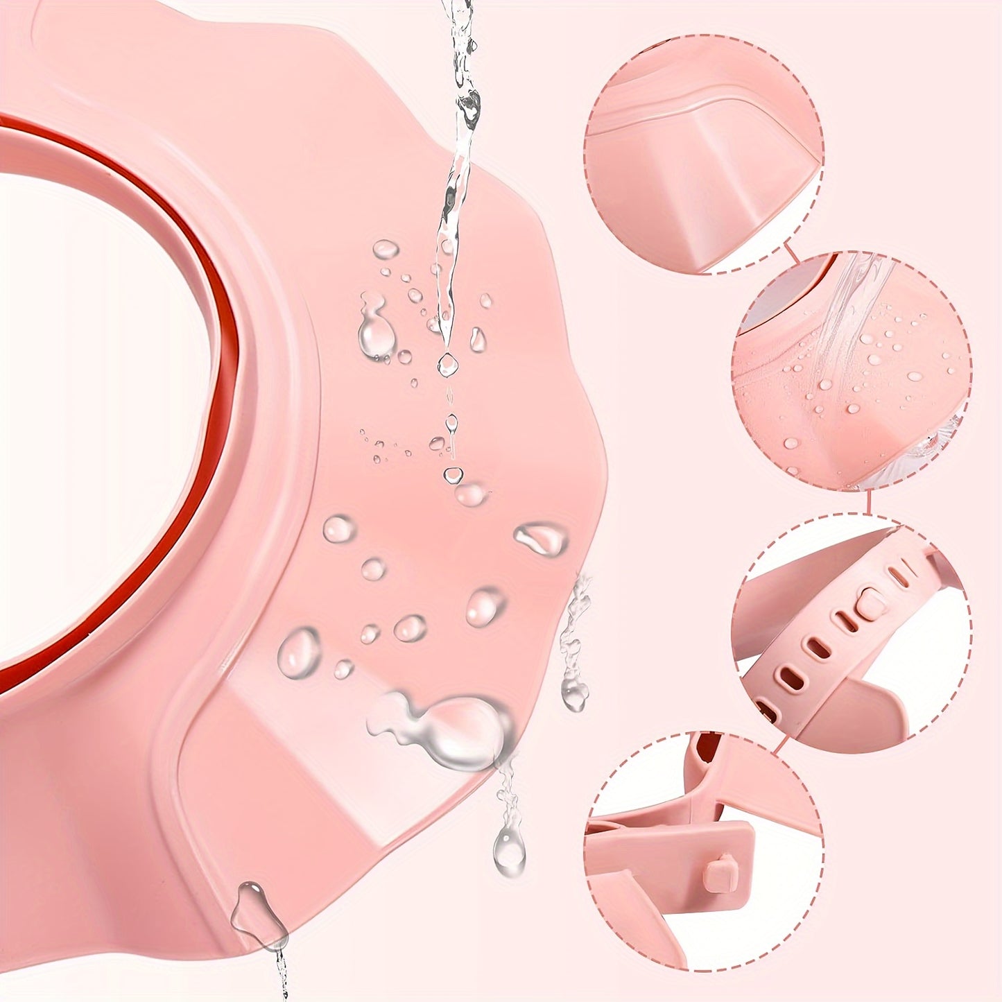 Adjustable Shower Cap for Youngsters | Soft, Water-Resistant & Eye Protection