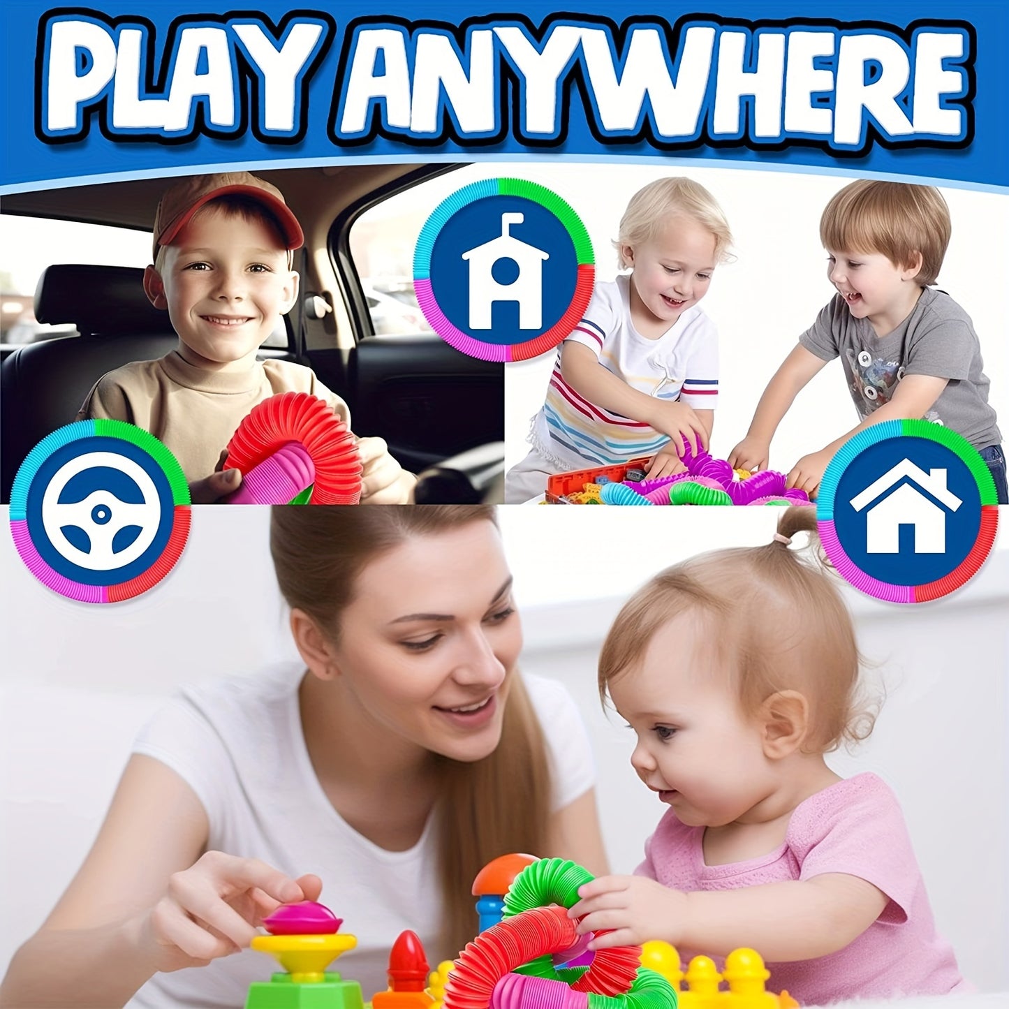 10pcs Sensory Pop Tubes Toy Set | Fidget & Learning Toys for Kids