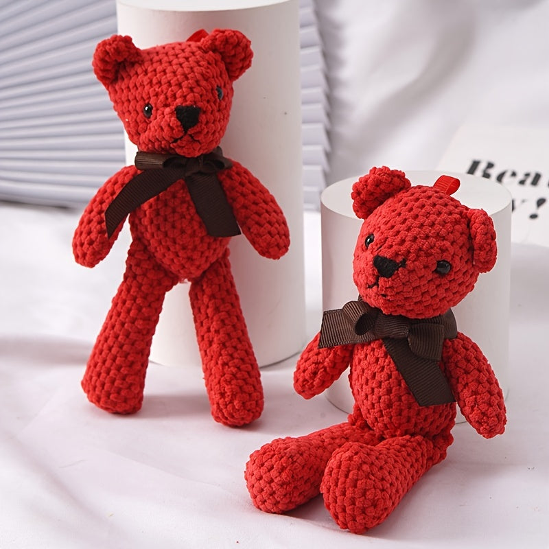 15cm Bear Stuffed Plush Toy | Cute Dress Key Pendant Gift