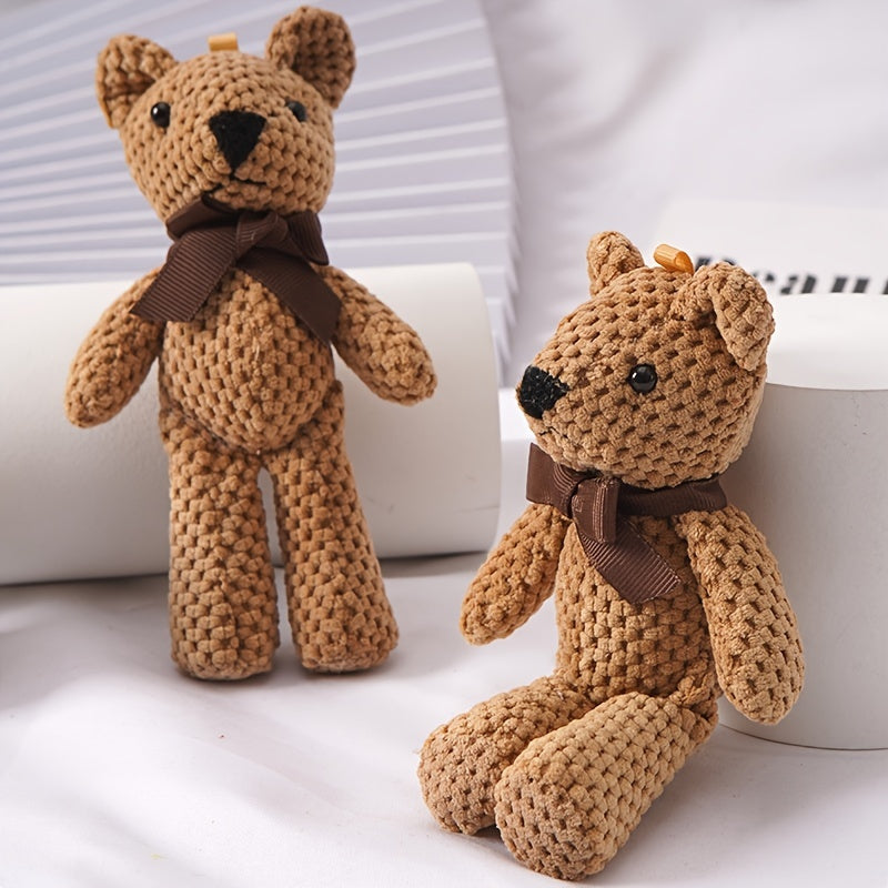 15cm Bear Stuffed Plush Toy | Cute Dress Key Pendant Gift