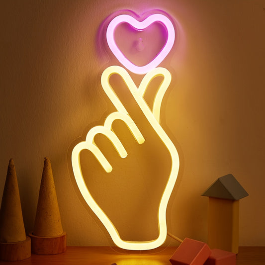 Heart-Shaped LED Neon Sign | USB Powered Night Light Decor