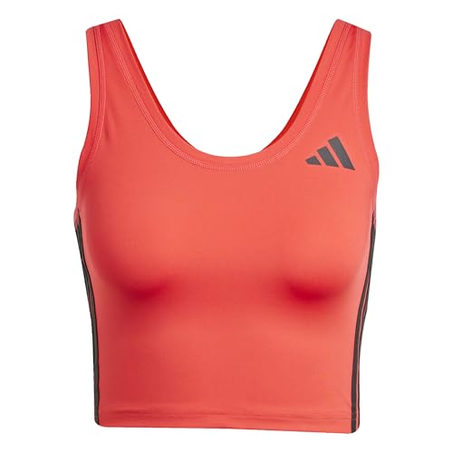 adidas Women's Train Essentials 3-Stripes Cropped Tank Top T-Shirt