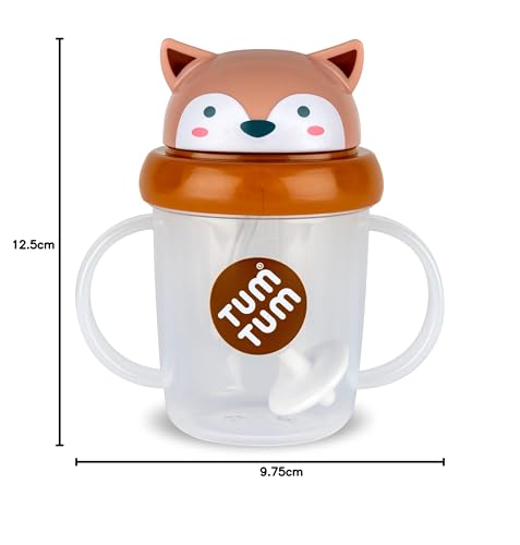 TUM TUM Tippy Up Free Flow Sippy Cup (No Valve), Sippy Cup for Toddlers, 200ml, BPA Free (Betsy Bear S3)