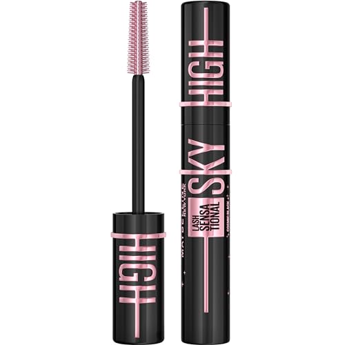 Maybelline New York Lash Sensational Sky High Mascara, Volumising & Lengthening Mascara, Washable Flake-Free Formula Infused with Bamboo Extract & Fibres, 7.2 ml, Shade: 01, Very Black