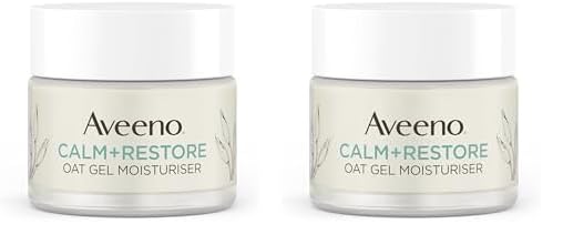 Aveeno Face Calm+Restore Oat Gel Moisturiser (1x 50ml), Face Moisturiser to Instantly Soothe and Replenish the Skin's Moisture Barrier, Intensely Nourishing Day Cream, Tested on Sensitive Skin