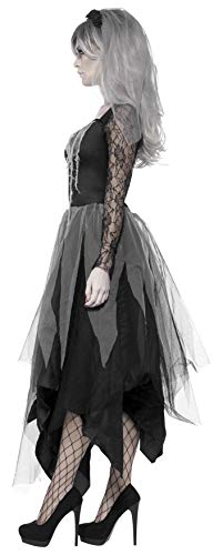 Smiffys Adult Women's Graveyard Bride Costume, Dress and Rose Veil, Legends of Evil