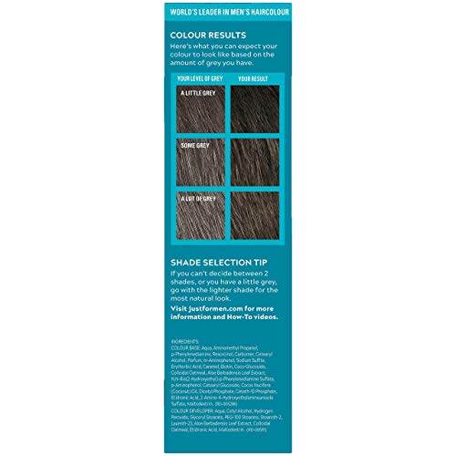 Just for men Moustache & Beard Dark Brown Dye, Eliminates Grey for a Thicker & Fuller Look � M45