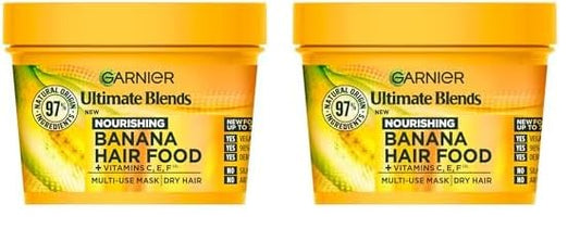 Garnier Hair Food Multi-use Hair Treatment Mask, Nourishes and Conditions, Ideal for Dry Hair, No Silicones, Vegan Formula, Banana, Ultimate Blends, 400ml