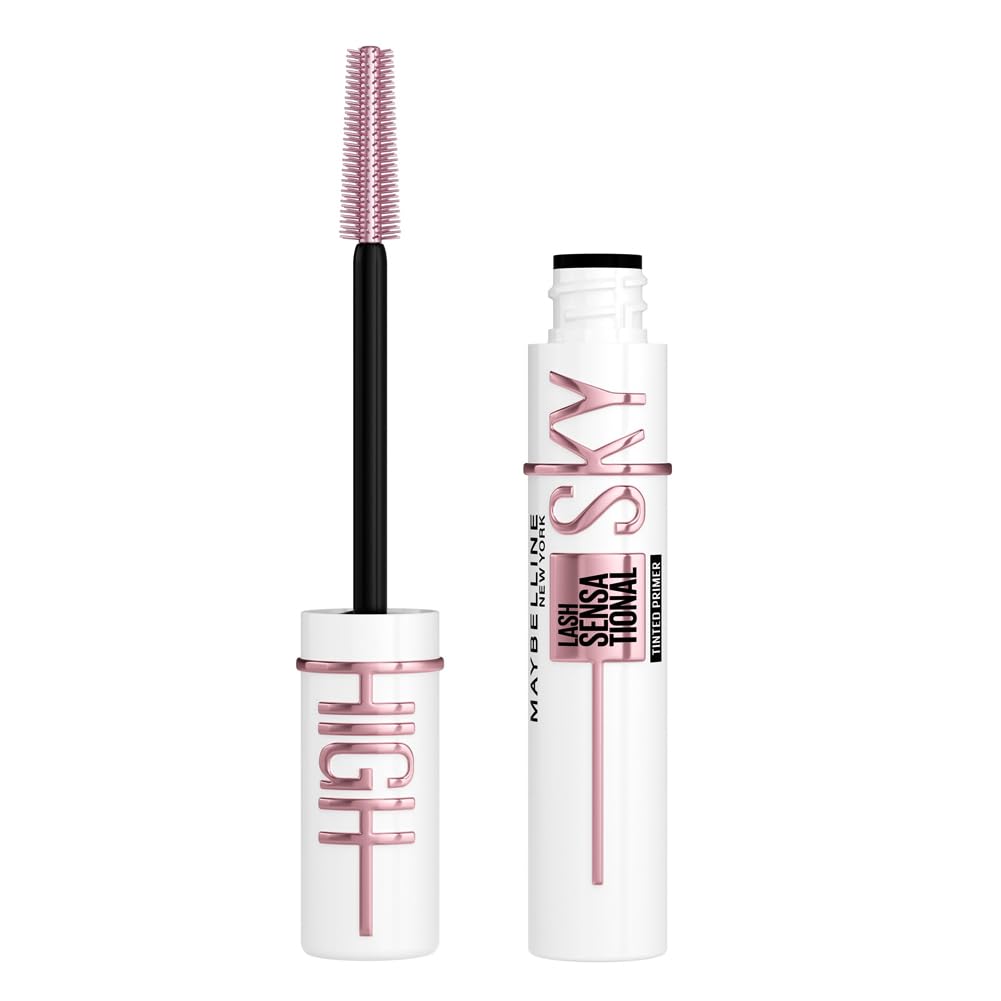 Maybelline New York Lash Sensational Sky High Mascara, Volumising & Lengthening Mascara, Washable Flake-Free Formula Infused with Bamboo Extract & Fibres, 7.2 ml, Shade: 01, Very Black