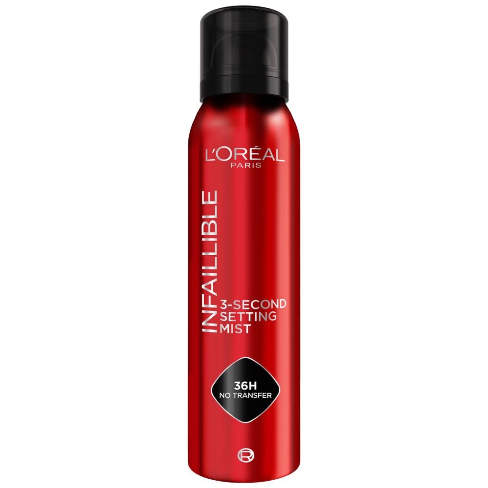 L'Oréal Paris Setting Spray, Infallible 3-Second Makeup Setting Spray Mist for Face, Up To 36 Hour Makeup Wear, Fixing Spray, Waterproof and Sweatproof, Transfer-proof and Non-sticky 75ml