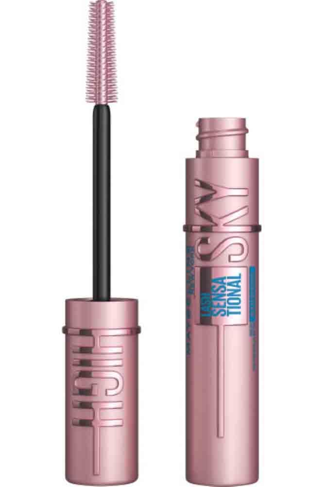 Maybelline New York Lash Sensational Sky High Mascara, Volumising & Lengthening Mascara, Washable Flake-Free Formula Infused with Bamboo Extract & Fibres, 7.2 ml, Shade: 01, Very Black