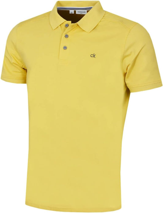 Calvin Klein Mens 2025 Campus 3 Button Ribbed Collar Golf Polo Shirt