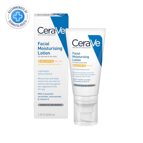 CeraVe AM Facial Moisturising Lotion Normal To Dry Skin 52ml With UV Protection And 3 Essential Ceramides
