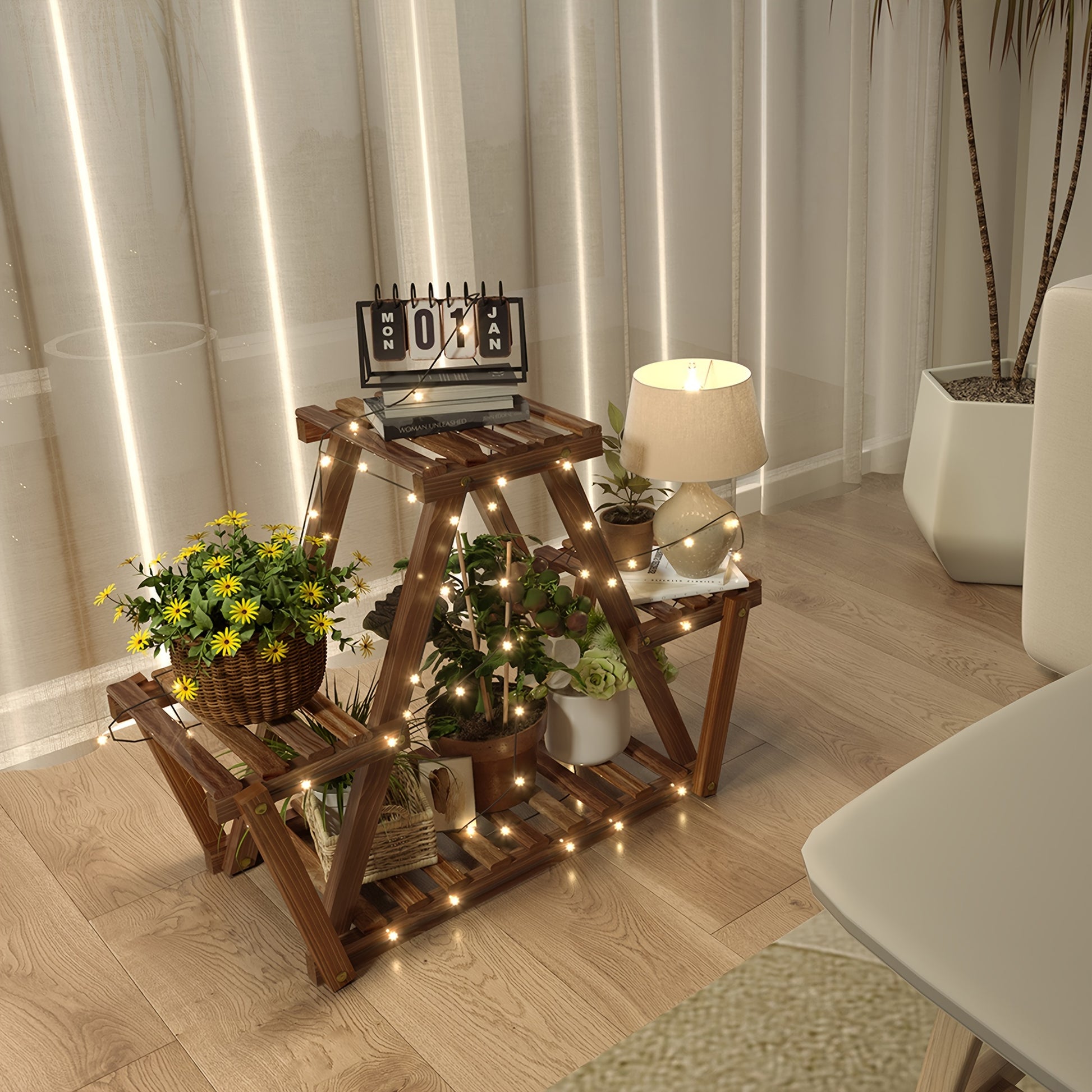 Wooden Plant Stand – Large Indoor/Outdoor Plant Rack