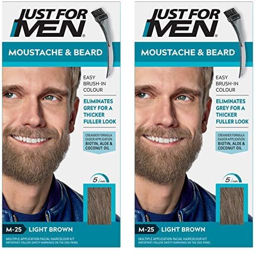 Just for men Moustache & Beard Dark Brown Dye, Eliminates Grey for a Thicker & Fuller Look � M45