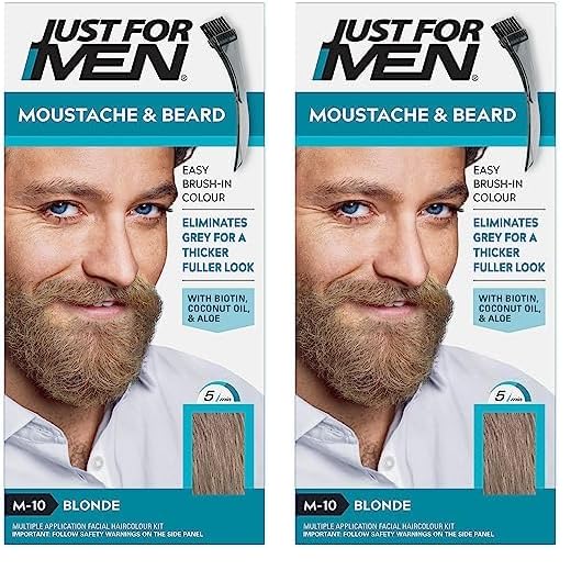 Just for men Moustache & Beard Dark Brown Dye, Eliminates Grey for a Thicker & Fuller Look � M45