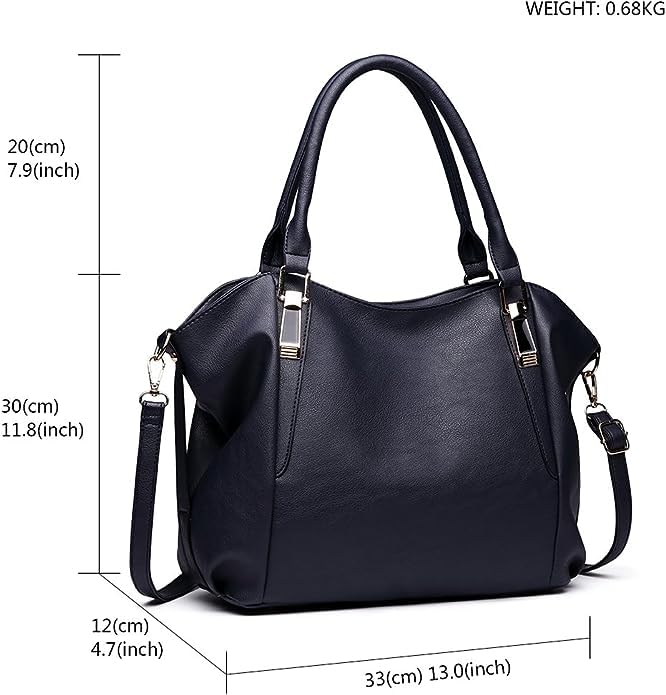 Miss Lulu Women Tote Bag, Soft PU Leather Shoulder Bag, Fashion Large Handbag for Working Ladies, Simple Elegant for Office Travel School Library Shopping