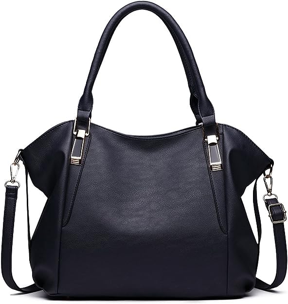 Miss Lulu Women Tote Bag, Soft PU Leather Shoulder Bag, Fashion Large Handbag for Working Ladies, Simple Elegant for Office Travel School Library Shopping
