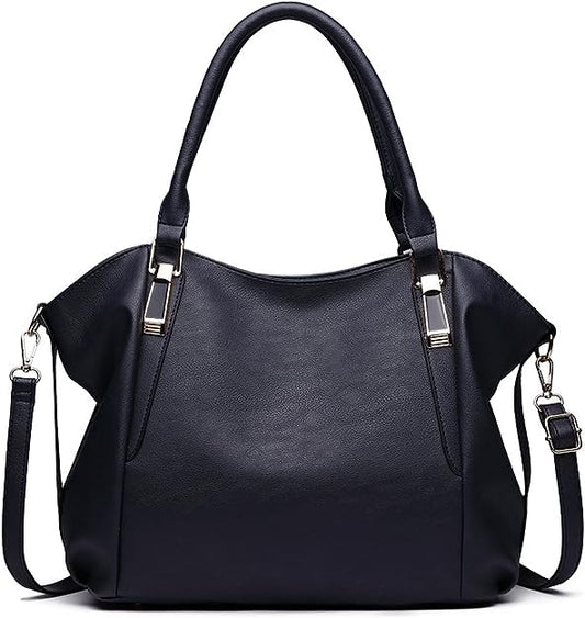Miss Lulu Women Tote Bag, Soft PU Leather Shoulder Bag, Fashion Large Handbag for Working Ladies, Simple Elegant for Office Travel School Library Shopping