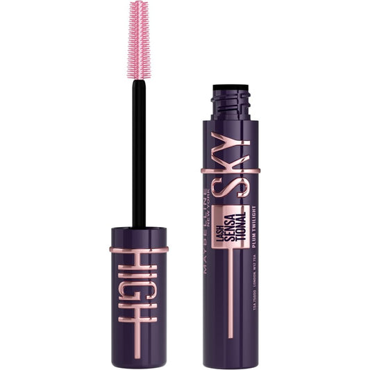 Maybelline New York Lash Sensational Sky High Mascara, Volumising & Lengthening Mascara, Washable Flake-Free Formula Infused with Bamboo Extract & Fibres, 7.2 ml, Shade: 01, Very Black