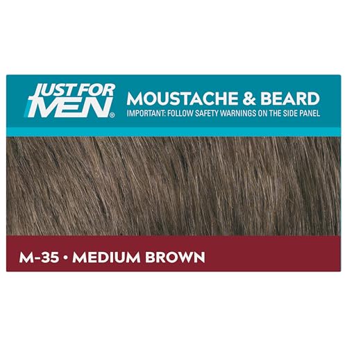 Just for men Moustache & Beard Dark Brown Dye, Eliminates Grey for a Thicker & Fuller Look � M45