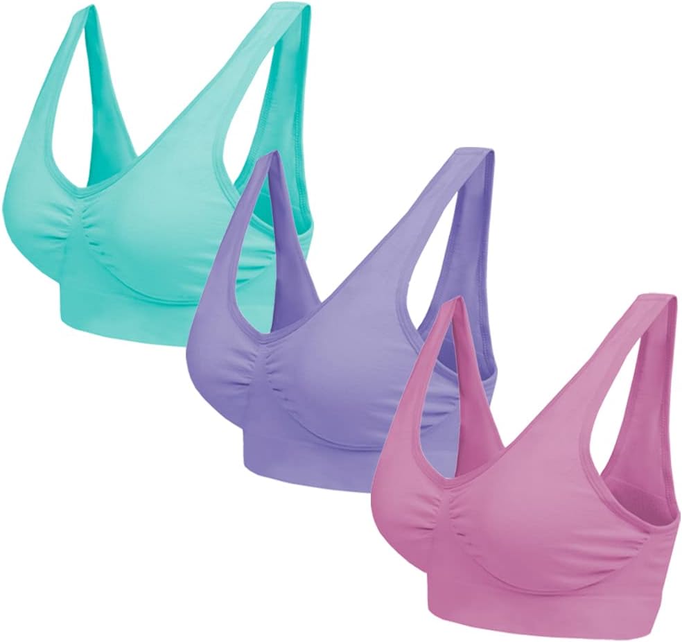 Blu Apparel Multipack Seamless Comfort Bras Sleep Bras Sizes 8-24 Not Padded Wireless