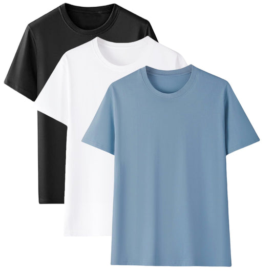JiaYouLC 3 Pack T Shirts for Men UK Multipack Crew Neck Quick Dry Sport Tops Breathable Wicking Tshirts for Running Athletic Gym Workout