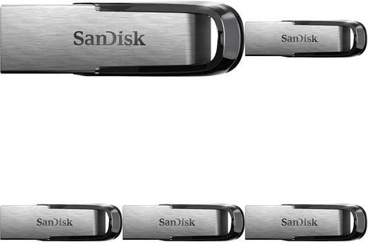 SanDisk 128GB Ultra Flair USB 3.0 Flash Drive USB stick, Memory stick with transfer speeds up to 150 MB/s, Password protection, Durable, Sleek Metal Casing Silver/Black
