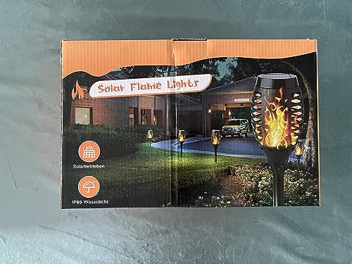 NEXVIN 8 Pack Solar Flickering Dancing Flame Lights Waterproof Solar Torch Lights for Outdoor Garden Patio Pathway Yard Driveway Halloween Decorative