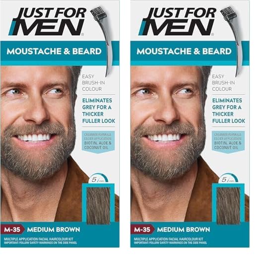 Just for men Moustache & Beard Dark Brown Dye, Eliminates Grey for a Thicker & Fuller Look � M45
